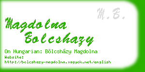 magdolna bolcshazy business card