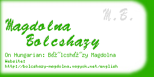 magdolna bolcshazy business card